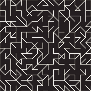 不规则的纠结形状. 抽象几何背景设计. 矢量无缝黑白混沌图案.照片