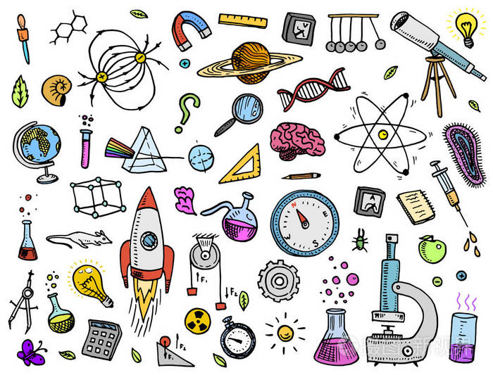 刻的手绘在旧素描和复古的风格科学公式和计算在物理和数学化学和生物