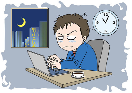 加班时钟图片-加班时钟素材-加班时钟插画-摄图新视界