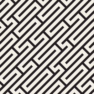 不规则的纠结形状. 抽象几何背景设计. 矢量无缝黑白混沌图案.照片