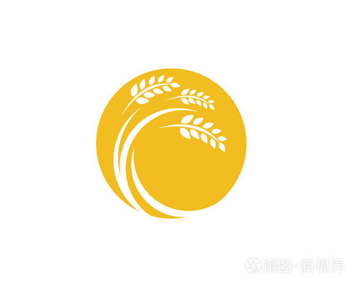 农业小麦logo模板矢量图标设计