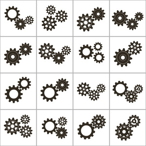 一套齿轮。 矢量图。