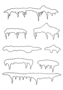 冬天的雪帽, 雪堆和冰柱.