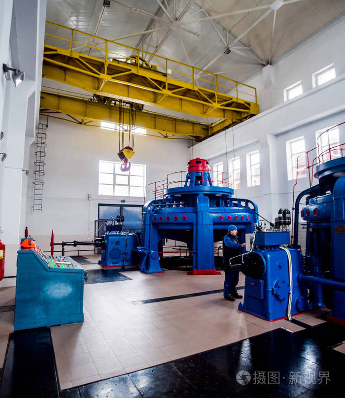 涡轮发电机水力发电厂内部