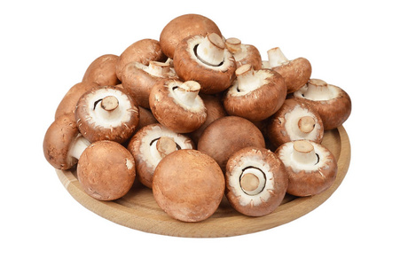 在木板上香菇 真实蘑菇