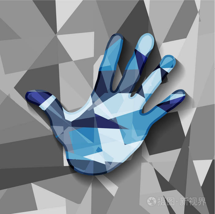 彩色手的矢量插图设计