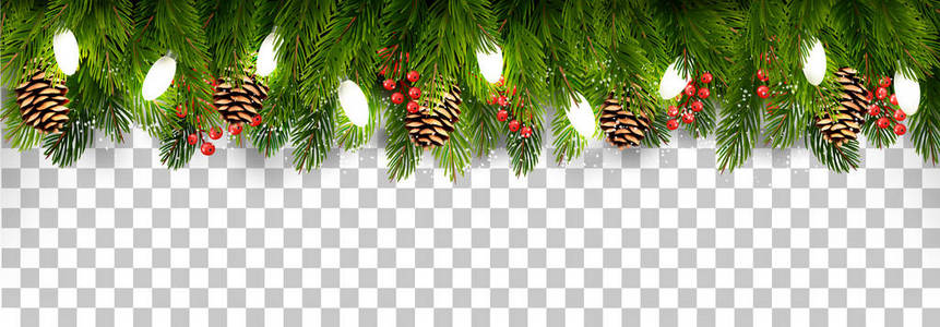 圣诞节的装饰与树枝的树和松树和
