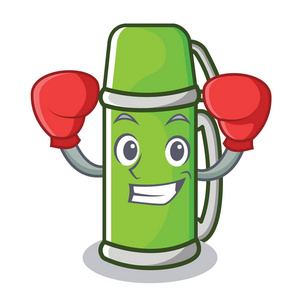 拳击热水瓶人物卡通风格照片