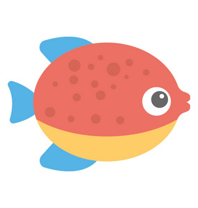 水生物种鱼类平面图标设计