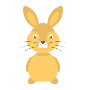 儿童玩具兔子平面图标设计