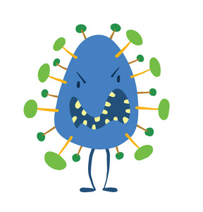 卡通病毒蓝色图片