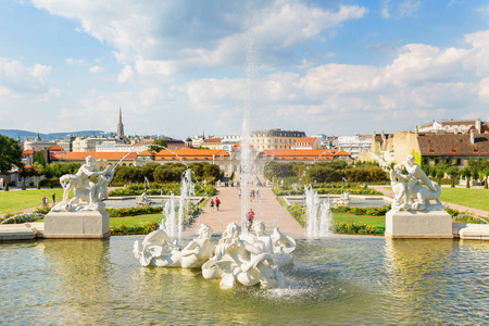 奥地利维也纳丽城皇宫大喷泉