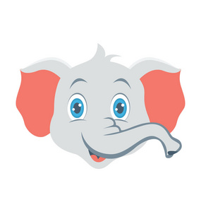 大型哺乳类动物大象彩色矢量图标照片