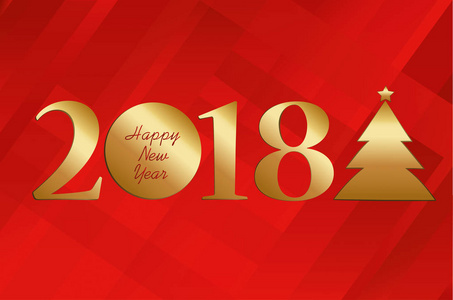 金黄图2018和圣诞节趣。新年, 冬季主题