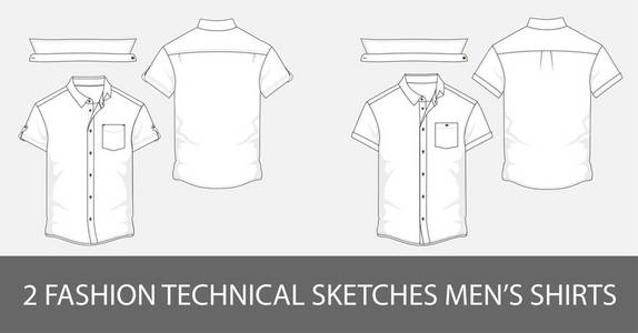 s shirt with short sleeves and patch pockets in vector.