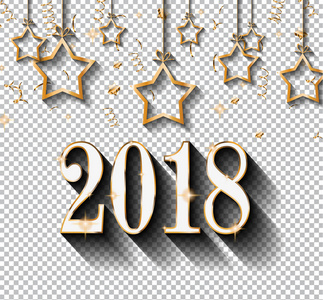 2018年新年快乐设计为您的季节性传单和问候卡或圣诞主题邀请，准备使用在任何背景。