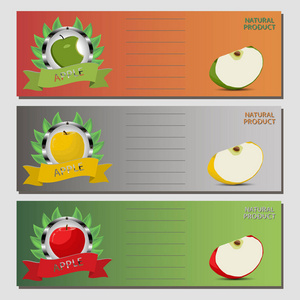 成熟水果彩色苹果的矢量图解