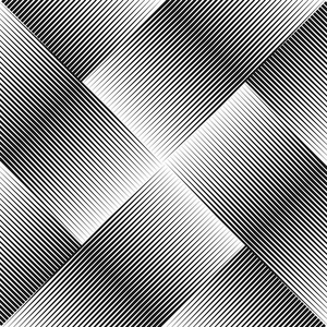 抽象半色调条纹背景。 矢量几何图案。 现代设计黑白背景。