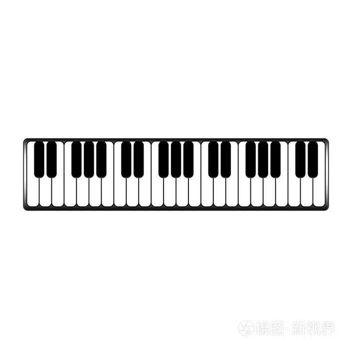 钢琴键盘图形矢量