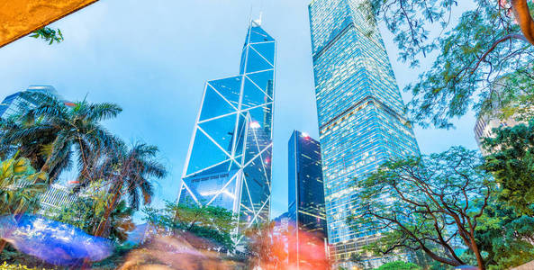 香港市中心的鸟瞰图.