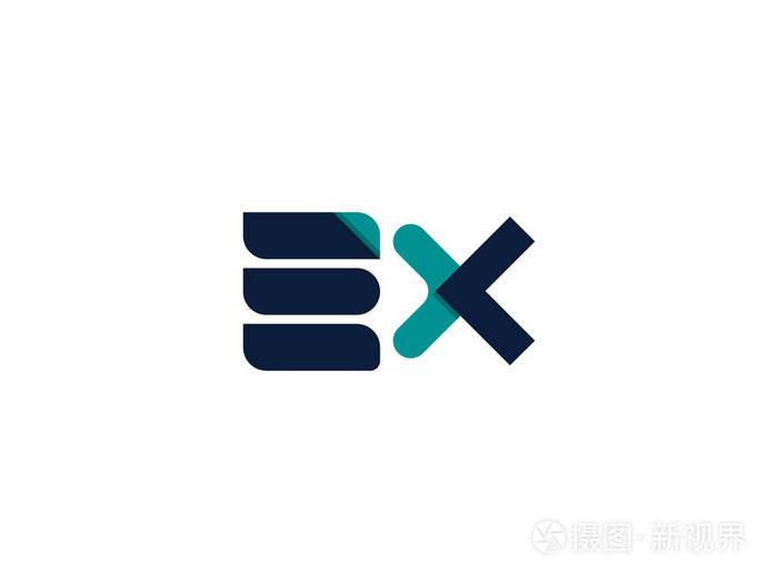 字母ex 徽标图标.抽象字母符号设计