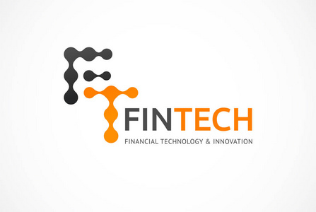 fintech 和数字金融行业的标志创新概念