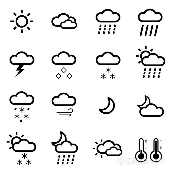 天气符号简笔画 图案图片