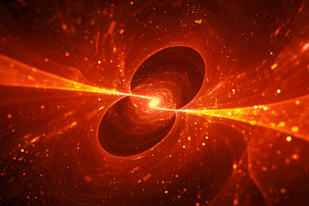 空间中炽热的旋转螺旋能量源照片