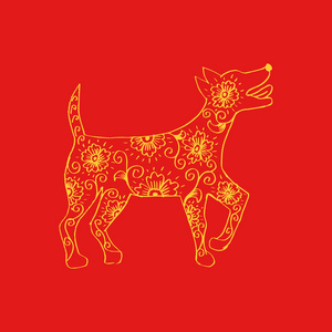 装饰犬。 中国生肖