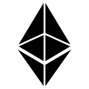 在白色背景上隔离的 Ethereum 图标