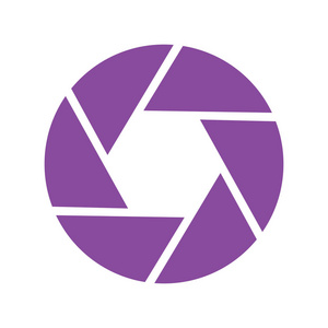 八角形剪影快门特写矢量图标, 矢量伟大的摄影师标志照片