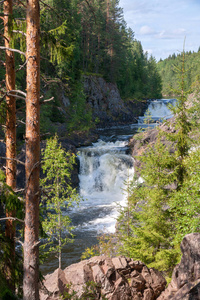 俄罗斯卡雷利亚自然保护区Kivach瀑布