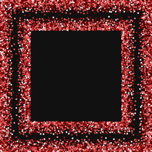 红色金色闪光方形散落框架与红色金闪闪发光的黑色背景压倒