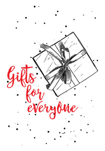 圣诞假期设计与礼品盒的插图