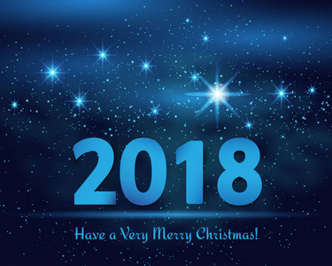 快乐新的一年到 2018 年，矢量图圣诞背景