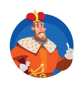 圆框, 滑稽的大国王与褐色头发和胡子