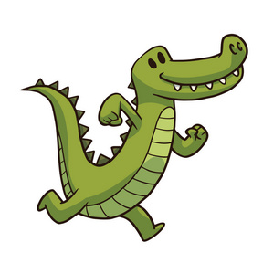 被追的人可爱卡通鳄鱼可爱卡通鳄鱼可爱的卡通鳄鱼孤立在白色背景上