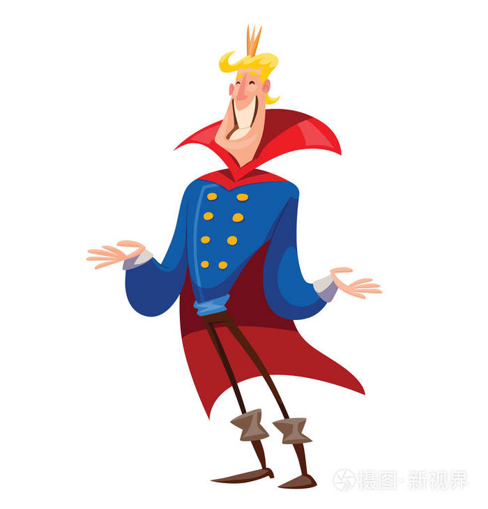 滑稽的年轻英俊的国王