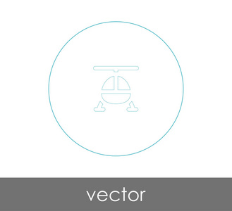 直升机图标矢量插图设计