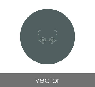 眼镜图标矢量插图
