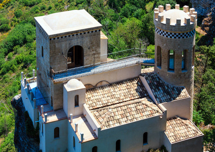 Torretta Pepoli 城堡在埃里塞, 西西里, 意大利