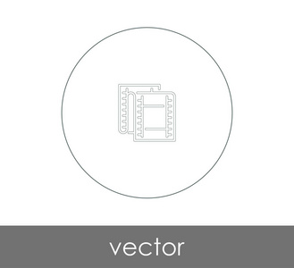 网页设计及应用的电影图标及矢量插图