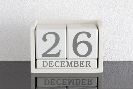 白色方块式日历当前日期26和月12月