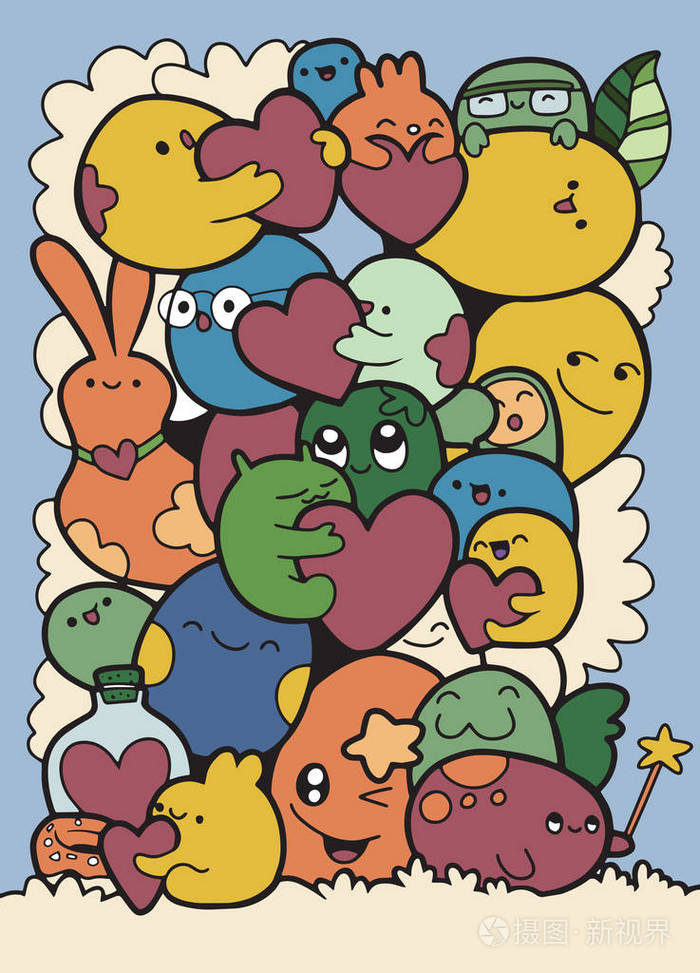 卡通怪物集合向量组的卡通怪物分离和提纯