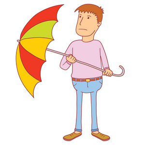 一个拿着雨伞的人