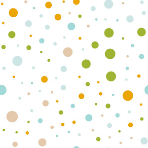 彩色波尔卡点无缝模式白色1背景显着经典多彩的波尔卡圆点