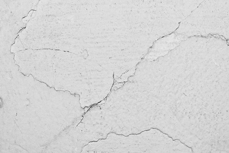 旧墙表面的纹理, 有石膏层, 从湿气中破坏, 大量的裂缝, 墙上的水泡