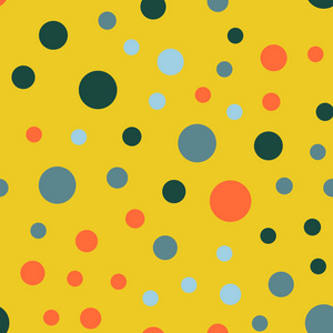 五颜六色的圆点无缝图案在明亮的26背景了不起的经典多彩的波尔卡圆点