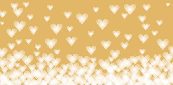 s day. background of white hearts on a gold background