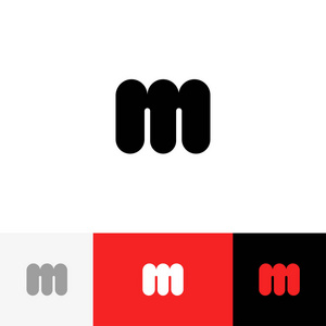 M 向量。标志, 图标, 符号, 字母 m 符号